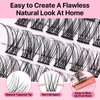 Miuffue Cluster Lashes Wispy 72 Pcs Individual Lashes Cluster DIY Eyelash Extensions Clusters Mink False Eyelashes Super Thin Band Eyelash Clusters (Diamond, C-8-16mix)