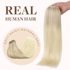 GOO GOO Clip in Hair Extensions Real Human Hair, 18inch 151g 7Pcs, 17/22/60 Balayage Ash Blonde to Golden Blonde and Platinum Blonde, Remy Human Hair Extensions Clip ins for Women, Natural Human Hair