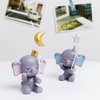 1 Pair Blue Elephant Cake Toppers, Elephant Figure Collection Playset Doll Toy Figurines For Baby Shower Kids Birthday Cake Decoration
