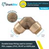 SharkBite 1/2 Inch 90 Degree Elbow, Pack of 10, Push to Connect Brass Plumbing Fitting, PEX Pipe, Copper, CPVC, PE-RT, HDPE, U248LFCP