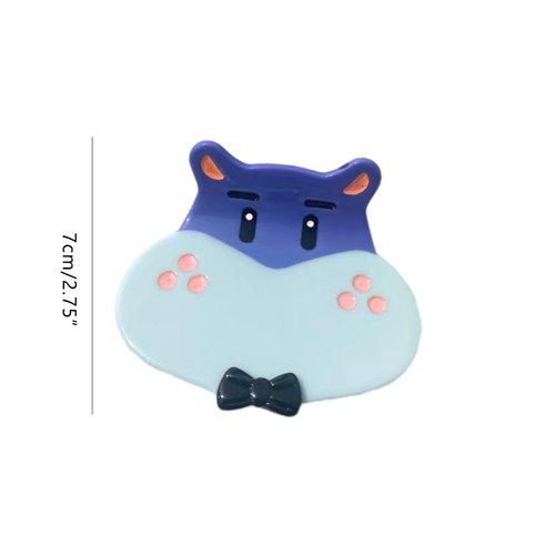Kawaii Hippo Hair Clip,Acetate Claw Clips,Hair Clips for Women,Blue