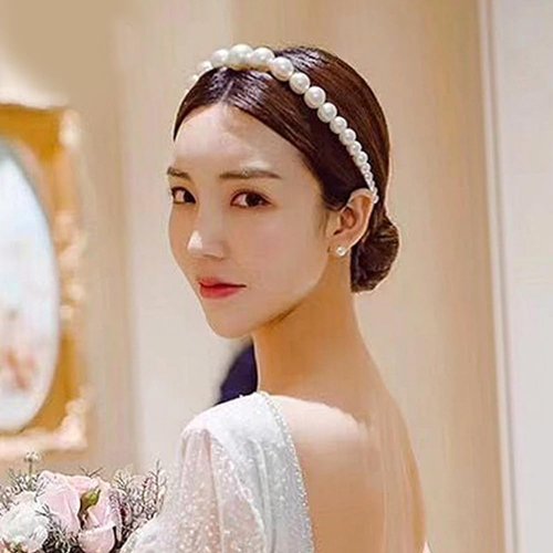 yuruyi Flower Crowns for Women, Floral Pearl Crown Veil Headhand for Wedding Bridal Festival Photography Hair Accessory Flower Crown for Girls (1, Adjustable)