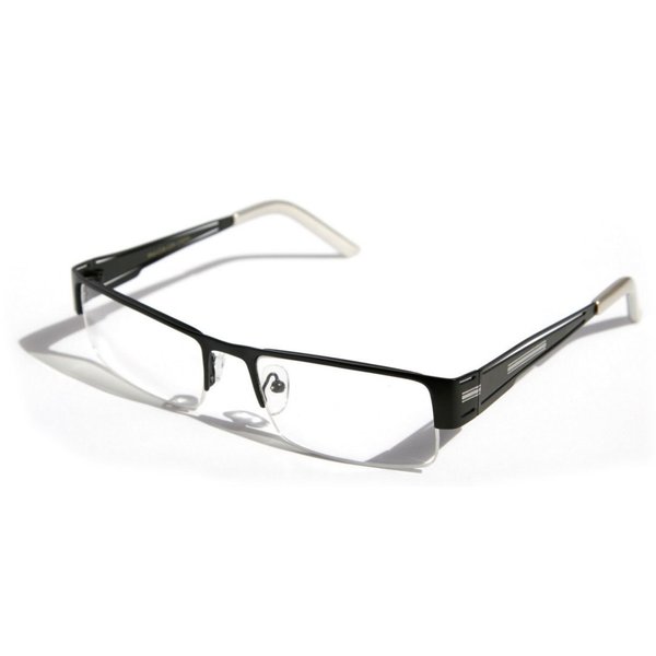 Men Rectangular Half Rimless Metal Reader Reading Glasses Sophisticate look (Black, 1.50)