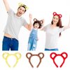 Bear Ears Headbands, Yellow Brown Red Bear Ears, Colorful Bear Ears Headband Bear Costume Accessories Bear Ears Costume Mouse Ears for Halloween Cosplay Christmas Face Wash (3 Pack)