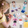 Atoylink Wooden Magnetic Dress up Dolls for Girls Pretend Play Set, Princess/Witch/Occupations Community Helpers Matching Games Fashion Paper Dolls for Toddlers Preschool Learning Toys Gifts