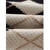 SweatyRocks Women's Plaid Geo Sleeveless V Neck Knit Crop Top Sweater Vest Black Beige M