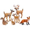 UANDME Forest Animals Figures, Woodland Creatures Figurines, Miniature Toys Cake Toppers (Deer Family, Fox, Rabbit, Squirrel)