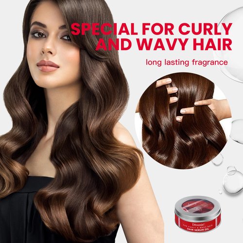 Disunie Hair Treatment Serum, No Rinse with Argan Macadamia Avocado Oils, Hair Vitamins for Women & Men - Designed for Curly and Wavy Hair