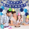 Birthday Decorations for men- Happy Birthday decorations | Banner | Sign,Blue Birthday Party Decorations for boys,include riangle flags ，Foil Curtain Backdrop， Hanging Swirls，Honeycomb Balls(blue5)