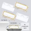 Empty Lash Boxes for Wholesale- NEW- 100 Pcs - 50 Trays/50 Empty Eyelashes Box Packaging- Soft Paper Lash Box Holographic Design for 25MM 3D Mink Strip Lashes (Venetian Marble/Gold)