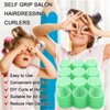 Jumbo Hair Rollers Set, 12 Pack Salon Hairdressing Curlers, Self Grip Hair Roller for Long Hair, Hair Curlers Heatless, DIY Curly Hairstyle with Clips, Colors May Vary, 2.5 inch Super Jumbo