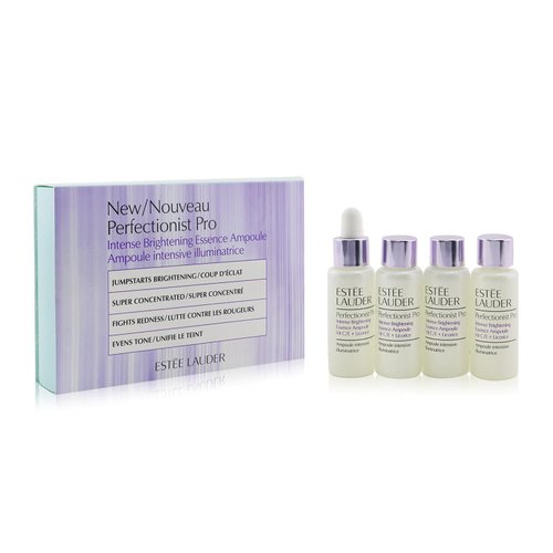 Estee Lauder Perfectionist Pro Intense Brightening Essence Ampoule Vitamin C/E + Licorice - 4 Travel Sized Vials (.34 fl oz / 10 mL Each)