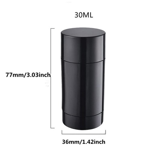 Minsily 10 PCS 30ml Empty Round Deodorant Containers Twist Up Filling Stick 1 Oz Deodorant Container Black Lip Balm Tube Refillable Deodorant Bottles DIY Make Own Deodorant Lipstick Crayon Chapstick