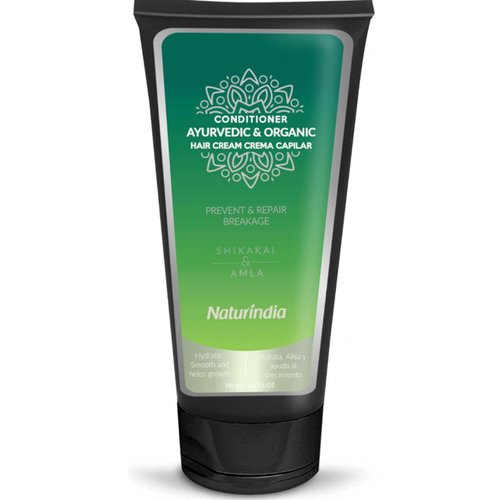 Naturindia Ayurvedic Organic Conditioner for Hair Growth, Regeneration of hair loss with ALOE SHIKAKAI and AMLA plants For Women and Men 6oz