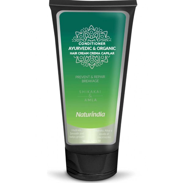 Naturindia Ayurvedic Organic Conditioner for Hair Growth, Regeneration of hair loss with ALOE SHIKAKAI and AMLA plants For Women and Men 6oz