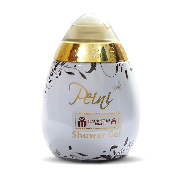 Peini Black Soap w/ Shea Butter Shower Gel -Nourishing Exfoliant w/ Coconut ,All Skin types - 10Fl Oz (New Formula)