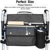 Wheelchair Organizer Storage Bag, Double-Sided Armrest Pouch with Cup Holder and Reflective Strip, for Wheelchairs and Walkers (Black)