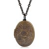 LRESJJIUJ Vintage Engraved Flower Locket Picture Pendant Necklace for Women Girls