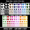 Pixel Digital Filled Heart Gaming Life Temporary Tattoo Water Resistant Fake Body Art Set Collection - Black (One Sheet)