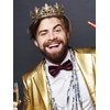 SWEETV Birthday King Crown and Sash, Royal Gold King Crown for Men Party Decoration Prom Birthday Gifts for Men King Pageant Crown, Gold