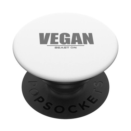 Vegan in grey bodybuilding fitness motivation gym vegan PopSockets Swappable PopGrip