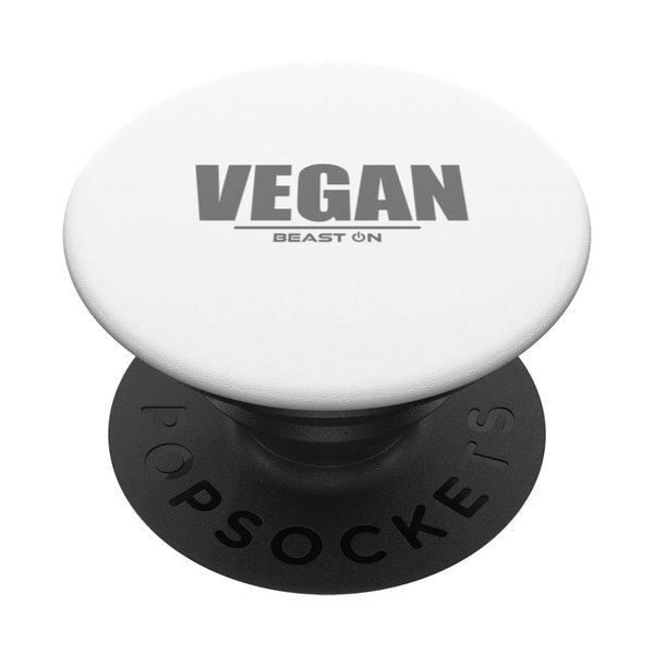 Vegan in grey bodybuilding fitness motivation gym vegan PopSockets Swappable PopGrip