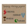 The Invite Lady Merry Everything Christmas Card Inclusive Holiday Greeting Cards Happy Holidays Christmas Kwanzaa Hanukkah Ramadan Joyous Burlap Religious Religion Pack of Cards (12 count)