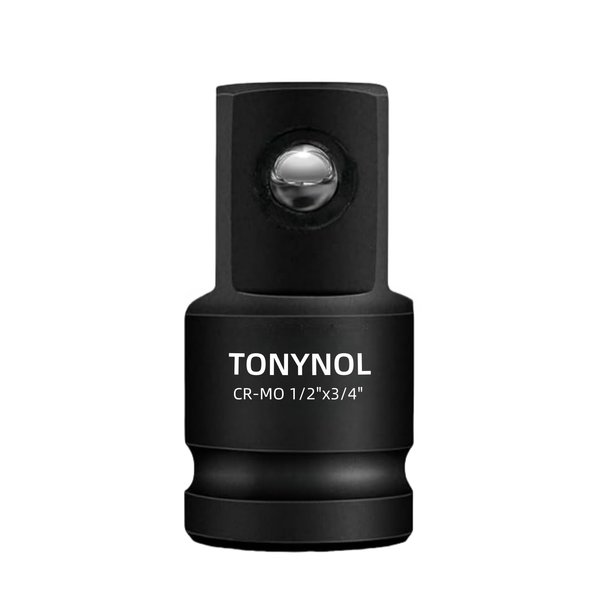 TONYNOL Impact Socket Adapter 1/2" F to 3/4" M,Cr-Mo Steel, Enhances Impact Driver Conversions, For Auto and Construction Use.
