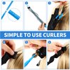 WILLBOND 28 Pieces Heatless Curlers No Heat Spiral Curls Hair Curlers Styling Kit with 2 Pieces Styling Hooks for Most Kinds of Hairstyles (20 cm, Black)