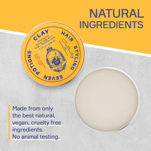 Hair Clay For Men and Women 3.4 fl oz - High Hold Matte Pomade - Effortless Hair Styling Product That Leaves No Residue - Water Based - Natural, Vegan, Cruelty Free