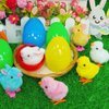 Govetom 8 PCS Jumbo Easter Eggs Filled with Wind Up Chicks & Plush Bunny Easter Basket Stuffers for Toddler Teens Boys Girls Easter Egg Hunt Filling Treats Easter Basket Stuffers Easter Party Favor
