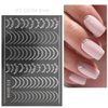 3 Pieces French Tip Line Nail Art Stickers 3D Simple Lines Nail Stickers Rose Gold Metal Stripes Letter Adhesive Decals Curved Gel Nail Art Polish Sliders Manicure Foils Decor Accessories Craft