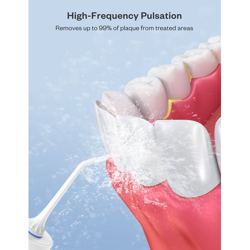 Water Dental Flosser Professional 320ML Tank Cordless Oral Irrigator - Portable and Rechargeable IPX7 Waterproof 4 Modes Water Flossing with Cleanable Water Tank for Home and Travel