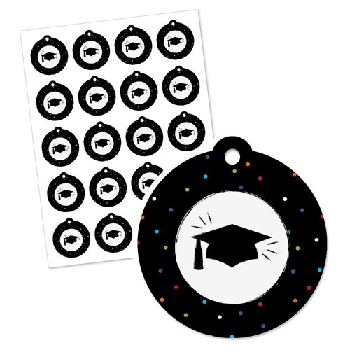 Big Dot of Happiness Hats Off Grad - Graduation Party Favor Gift Tags (Set of 20)