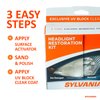 SYLVANIA - Headlight Restoration Kit - 3 Easy Steps to Restore Sun Damaged Headlights With Exclusive UV Block Clear Coat, Light Output and Beam Pattern Restored, Long Lasting Protection
