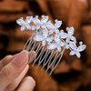 Foyte Crystal Bride Wedding Hair Comb Silver Rhinestone Bridal Headpieces Pearl Hair Pieces Bridesmaid Side Combs Hair Accessories for Women and Girls (butterfly rhinestone)
