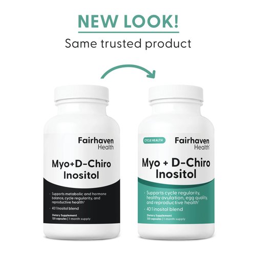 Fairhaven Health Myo-Inositol and D-Chiro Inositol Supplement for Women | 40:1 Ratio | Female Fertility Supplement for Women and Hormone Balance* | Vegan | 120 Myo & D-Chiro Inositol Capsules