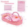 Baby Doll Bassinet Portable Carrier for 8-12 Inches Doll Accessories Baby Doll Crib Set Toys Baby Doll Cradle Sleeping Basket Bed