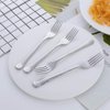 Dessert Forks Salad Fork 7.5 Inches Big Tea Fork BUY&USE Stainless Steel Hammered Surface Silver Tableware 12 PCS