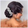 White Wedding Pearl Hair Comb Bridal Headpiece Bridesmaid Princess Hairpin Hair Clip Suitable for Women's Hair Accessories HP641 (Sliver)
