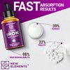 Iron Supplement for Women & Men Free Blood Builder, Iron Vitamin for Anemia USDA Organic Liquid Iron Drops for Adults with MCT Oil, Natural Grape Flavor, Faster Absorption & Immune Support, 2 Fl Oz