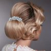 Crystal Wedding Hair Comb Silver Bridal Headpiece Bride Sparkly Rhinestone Hair Side Comb Bridesmaid Pearl Hairpieces Side Combs Hair Accessories for Women (Silver)