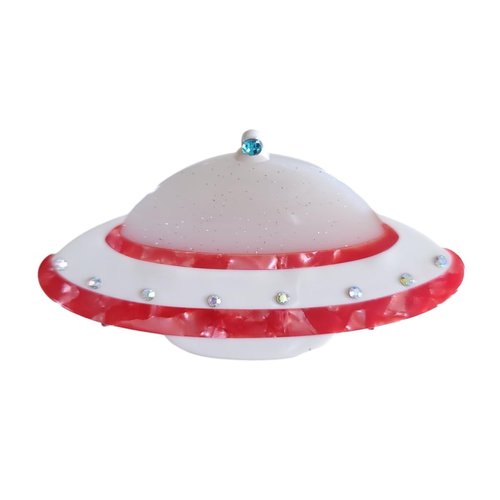 Alien Ship Hair Clip,Acetate Claw Clips,Hair Clips for Women,Red