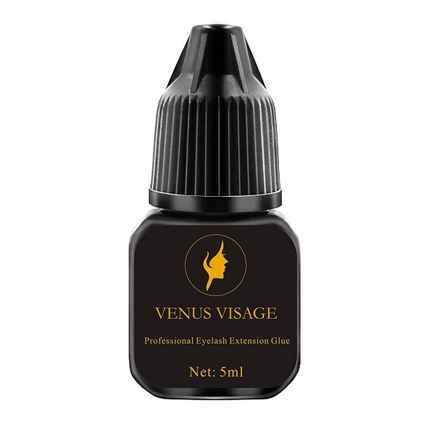 VENUS VISAGE Eyelash Glue for Professional Lash Extensions 1 2 Sec Dry Time & 6 7 Weeks Bonding Extra Black & strong Latex free Lash Adhesive (5ml),0.16 Fl Oz (Pack of 1)'