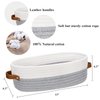 HLWDFLZ Bathroom Countertop Organizer Basket, Cotton Rope Woven Storage Basket Toilet Paper Decorative Basket for Bathroom, Bedroom, Living Room, Entryway 13"x6.3"x4.3" (Off White/Gray)