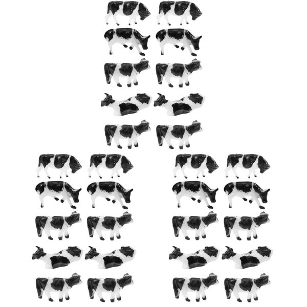Toyvian 30 Pcs Mini Cow Animal Figure Feng Shui Ox Farm Barn Animals Playset Cow Model Toys Mini Animal Figurine Abs Child Potted Plant Decor