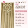 GOO GOO Clip in Hair Extensions Real Human Hair, Remy Human Hair Extensions Clip ins for Women, Natural Human Hair, 20inch 150g 9Pcs, 16/22 Light Blonde Highlighted Golden Blonde