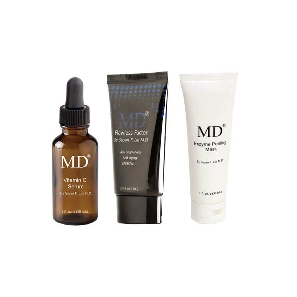 MD Beauty Essentials Bundle- Vitamin C Serum, BB Cream with SPF35, and Enzyme Peel Mask