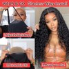 Durreley Glueless Wigs Human Hair Pre Plucked Pre Cut Wear and Go 5x5 Water Wave Lace Front Wigs Human Hair 180% Density Curly Human Hair Lace Front Wigs for Black Women (22 inch)