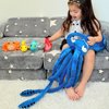 Karister Giant Squid Stuffed Animal Toy 41.3 inches with Four pcs of Marine Animal Plush Dolls Clownfish,Crab, Seahorse, Angler Fish Baby Toys, Suitable for Birthday Gifts for Children